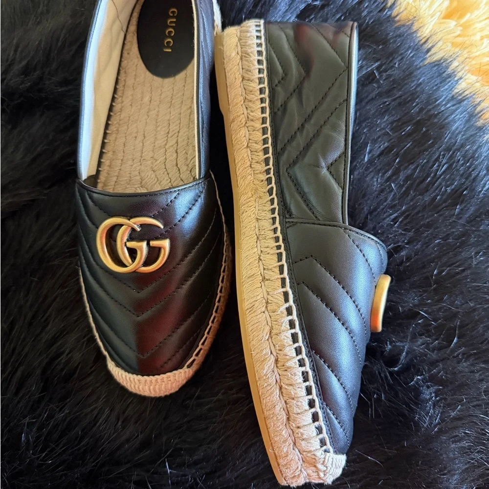 Gucci Black and Gold Espadrilles - Picture 2 of 6